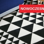 Nowoczesny dywan w czarno-białe trójkąty