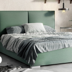 Prezentacja zielonego, dużego łóżka