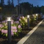 Aranżacja ogrodu - lampy ogrodowe oświetlające ścieżkę