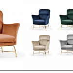 Tapicerowane fotele w różnych kolorach