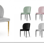 Krzesła tapicerowane w różnych kolorach